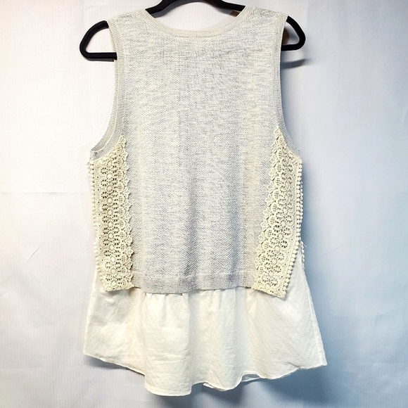 Anthropologie Moth Light Academia Sweater Vest w/ Lace - Picture 8 of 9